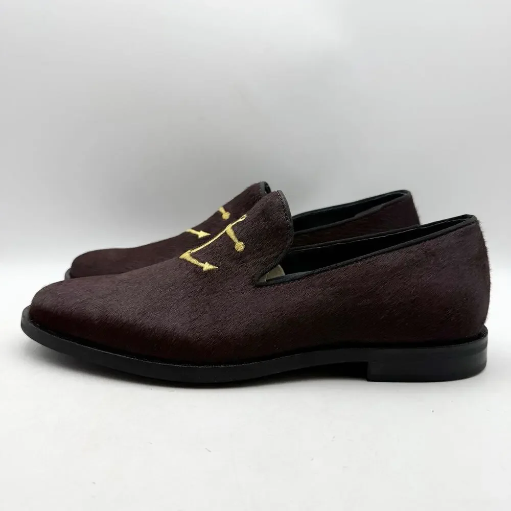 Sperry Mens Overlook Smoking Slipper Loafers Size 8 Brown Slip On Anchor NWOB